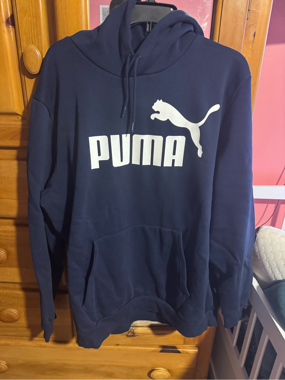 Puma Navy Blue Hoodie with White Logo